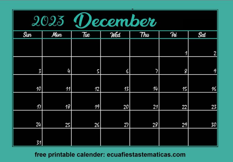 Free December 2023 Calendar 1