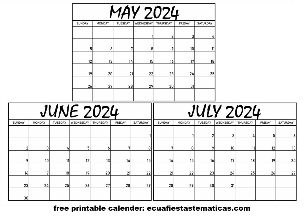 may to july 2024 calendar