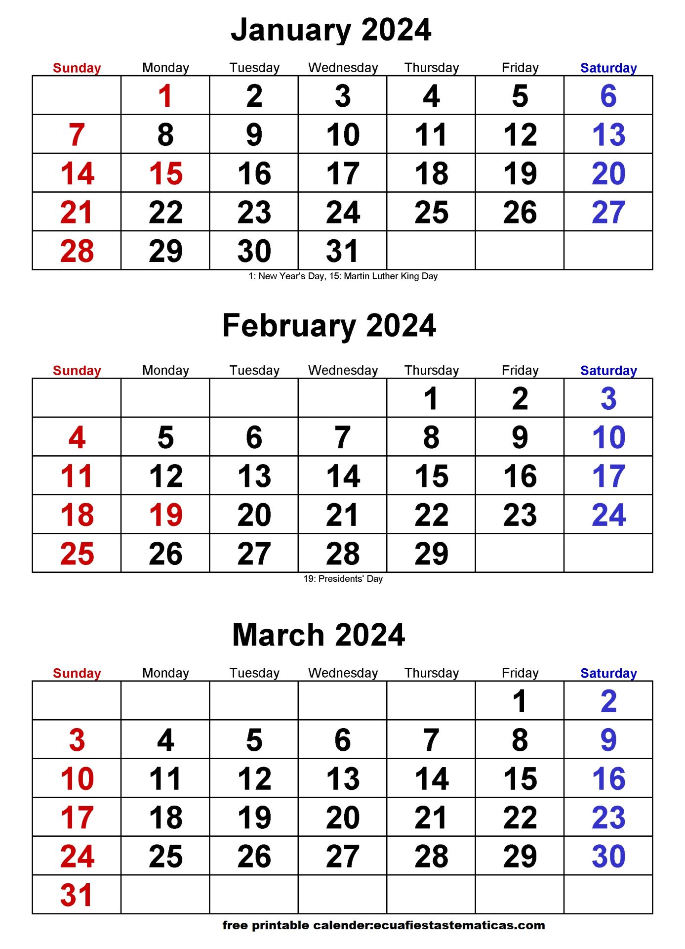 quarterly calendar 2024 printable
